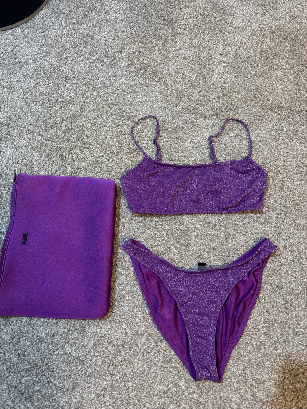 Triangl brand purple sparkle bikini (set) size medium
